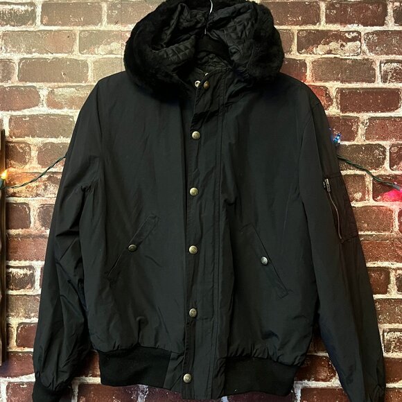 Polo Ralph Lauren Jackets & Blazers - Polo Ralph Lauren Bomber Jacket - Faux Fur Hood & Utility Pocket - Black